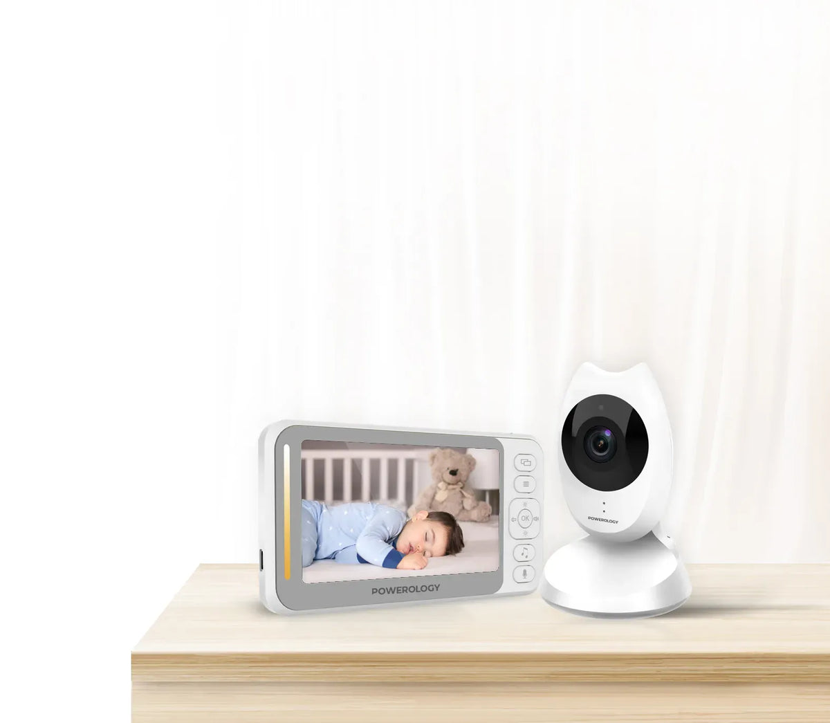 Powerology 4 3 HD LCD Display Vga Camera Baby Monitor White – image 2