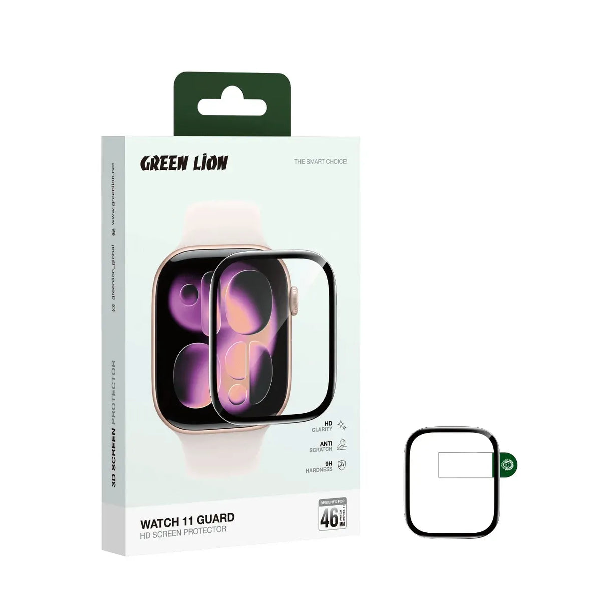 Green Lion 3 DScreen Protector Series 11 for Apple Watch - Clear – image 3