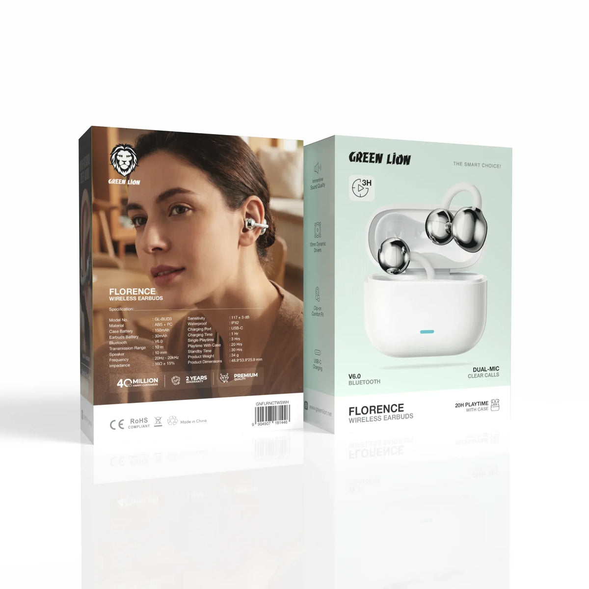 Green Lion Florence Wireless Earbuds - White – image 9