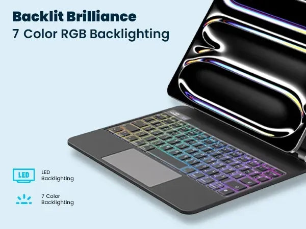 Powerology Dynaboard Wireless Keyboard Case with MagSafe Phone Holder for Ipad 10th Gen Black – image 17
