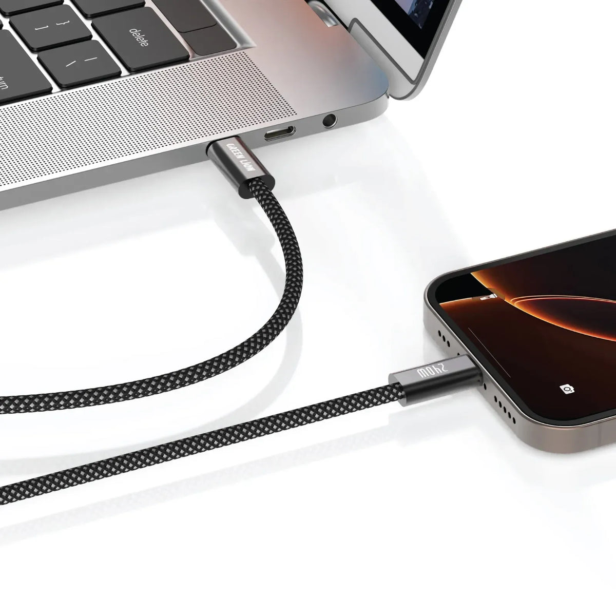 Green Lion 240 WUSB-Cto USB-CUltra-Fast Charging Cable - Black – image 3