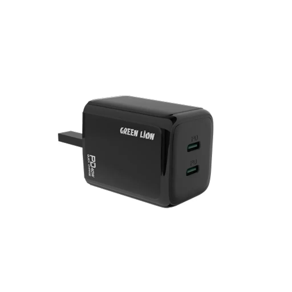 Green Lion 40w Dual PD Wall Charger with USB C to USB C Cable Black – image 2