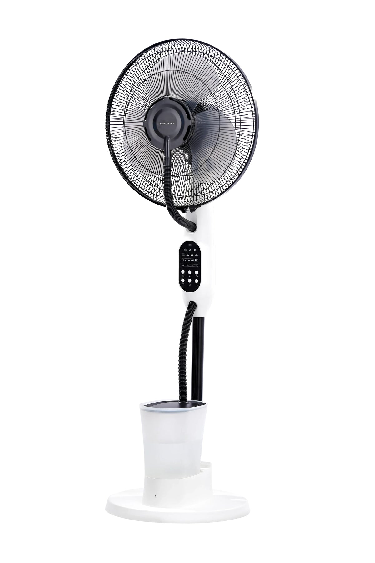 Powerology Tilt Oscillating Fan Mist Spray Humidifier Black – image 1