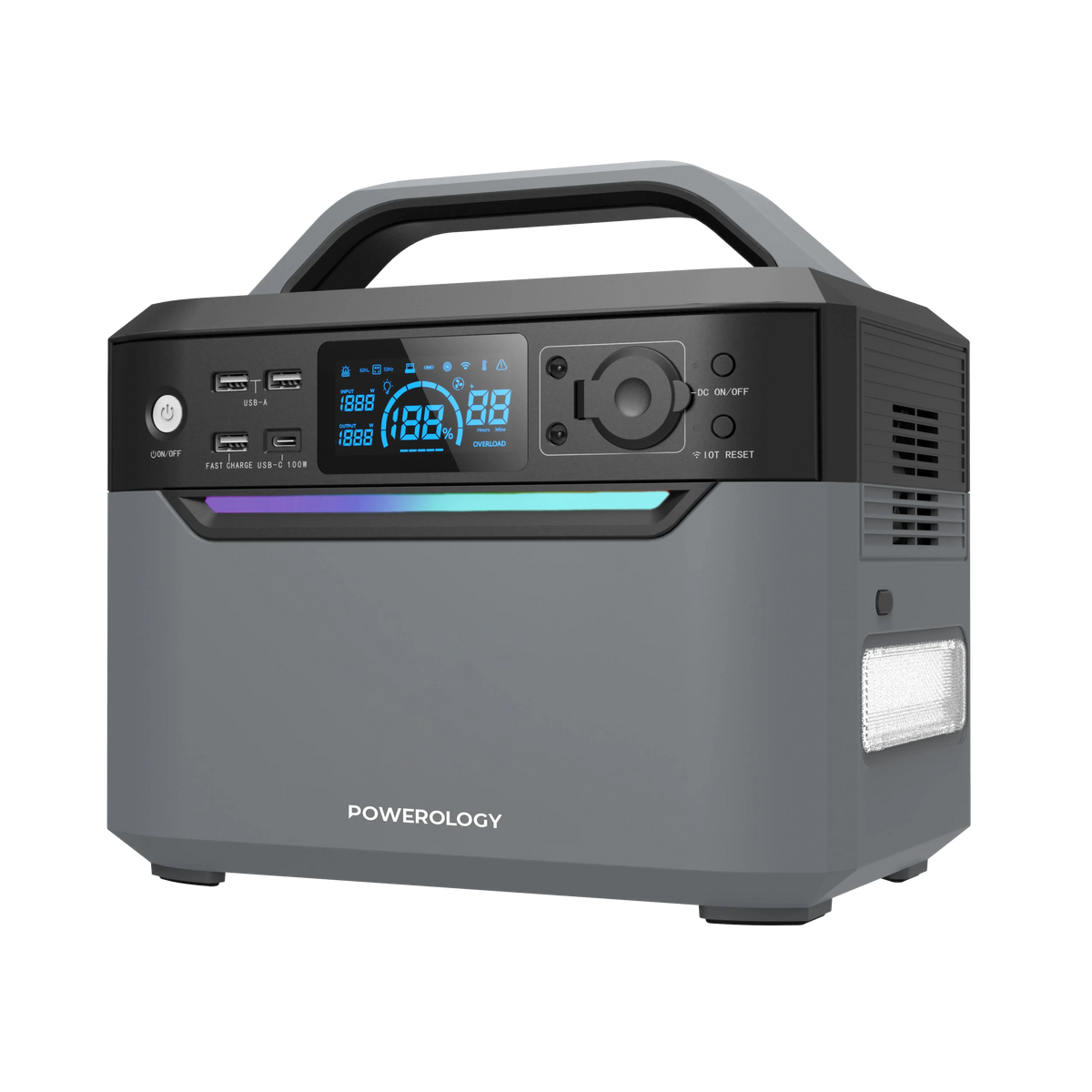 Powerology 120000mAh Portable Power Generator Fast Charging 384wh 600w Black – image 18