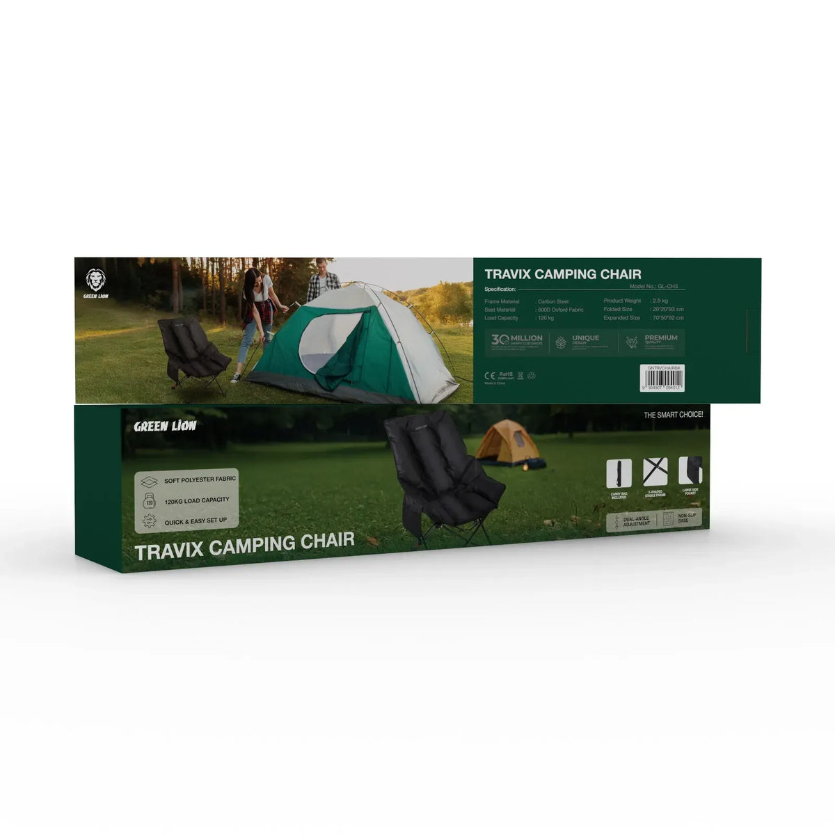 Green Lion Travix Camping Chair Black – image 8