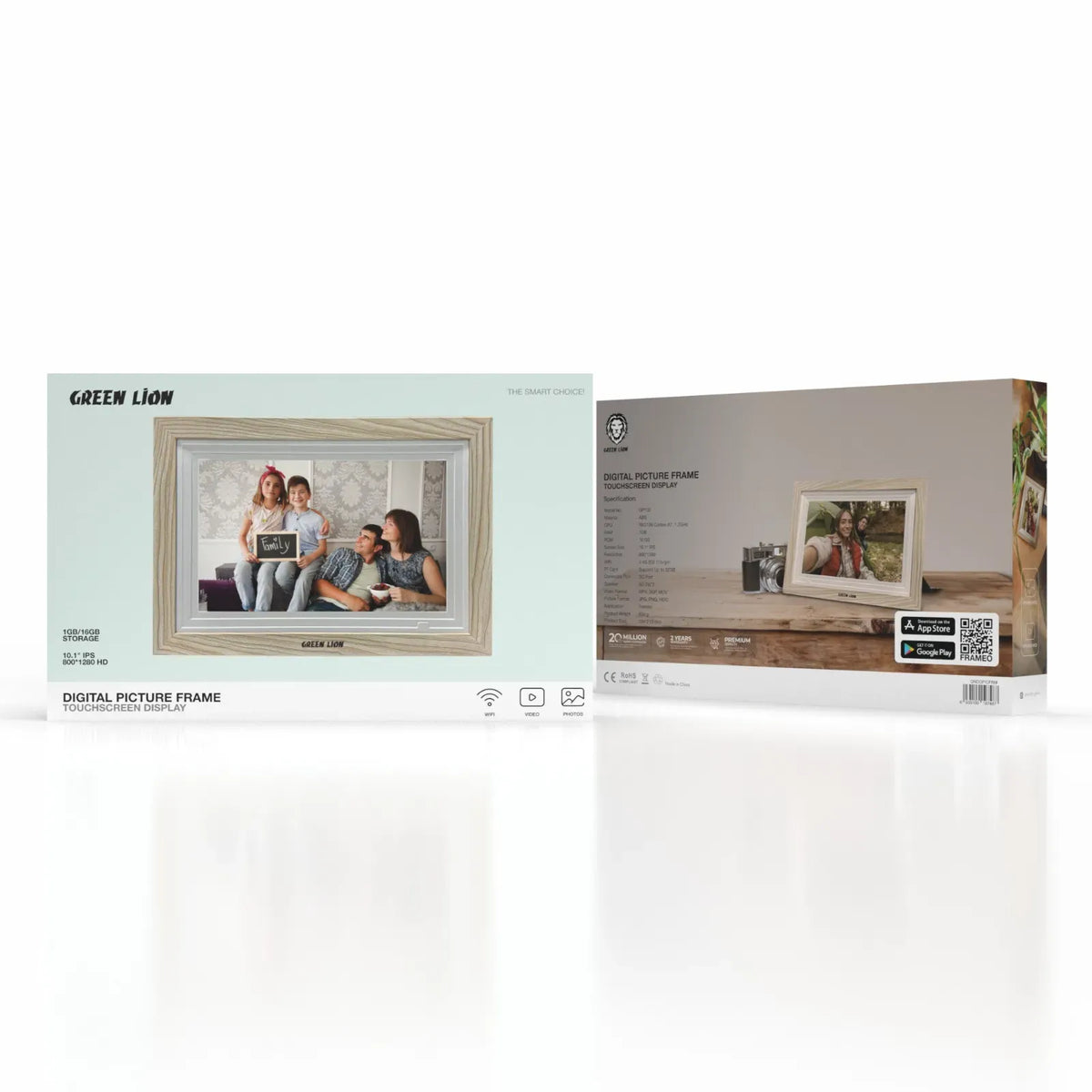 Green Lion Digital Picture Frame Touch Screen Display 10 1 Inch Wooden – image 4