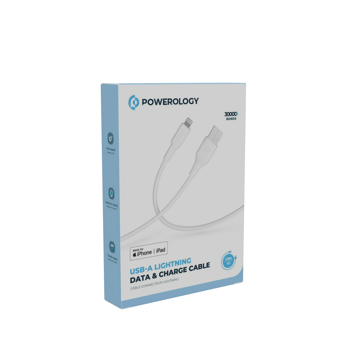 Powerology TPEUSB-A To Lightning Data Sync And Charge 1.2 m - White – image 14