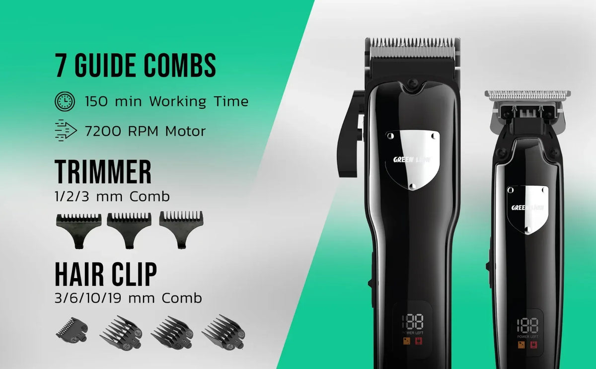 Green Lion Pro Trim Duo Hair Clipper Black – image 9