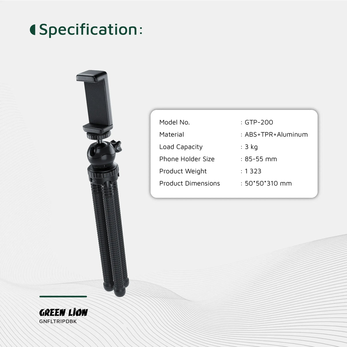 Green Lion Flexible Tripod with Foam Grips Black – image 10