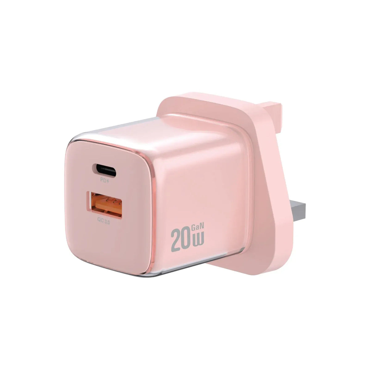 Green Lion Reva Dual Port Wall Charger PD+QC 20 W - Pink