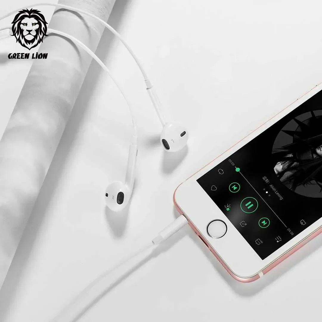 Green Lion Stereo Earphone (1.2 m) - White – image 3