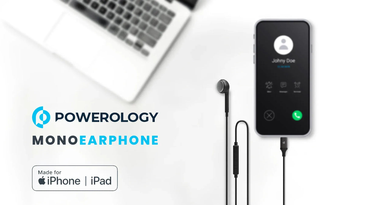 Powerology Mono Earphone Lightning Connector - Black