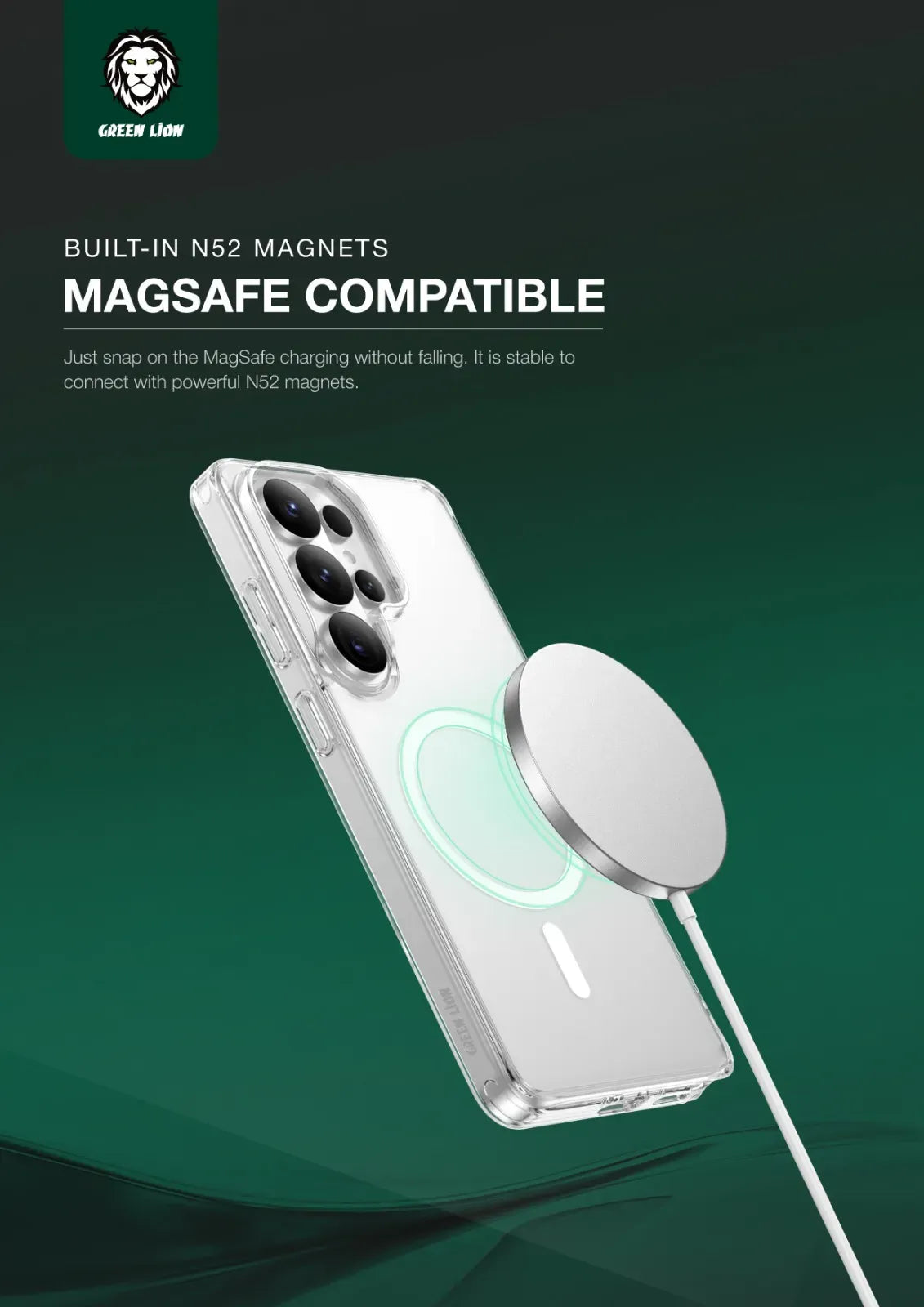 Green Lion Mag Safe Crystal Clear Case – image 7