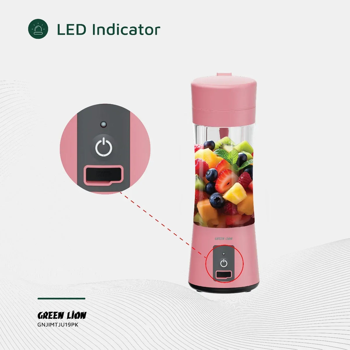 Green Lion Juice Mate Portable Juicer 380 ml - Pink – image 4