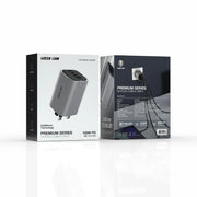 Green Lion Premium Series Fixed Plug Wall Charger UK Plug PD 100 W - Gray