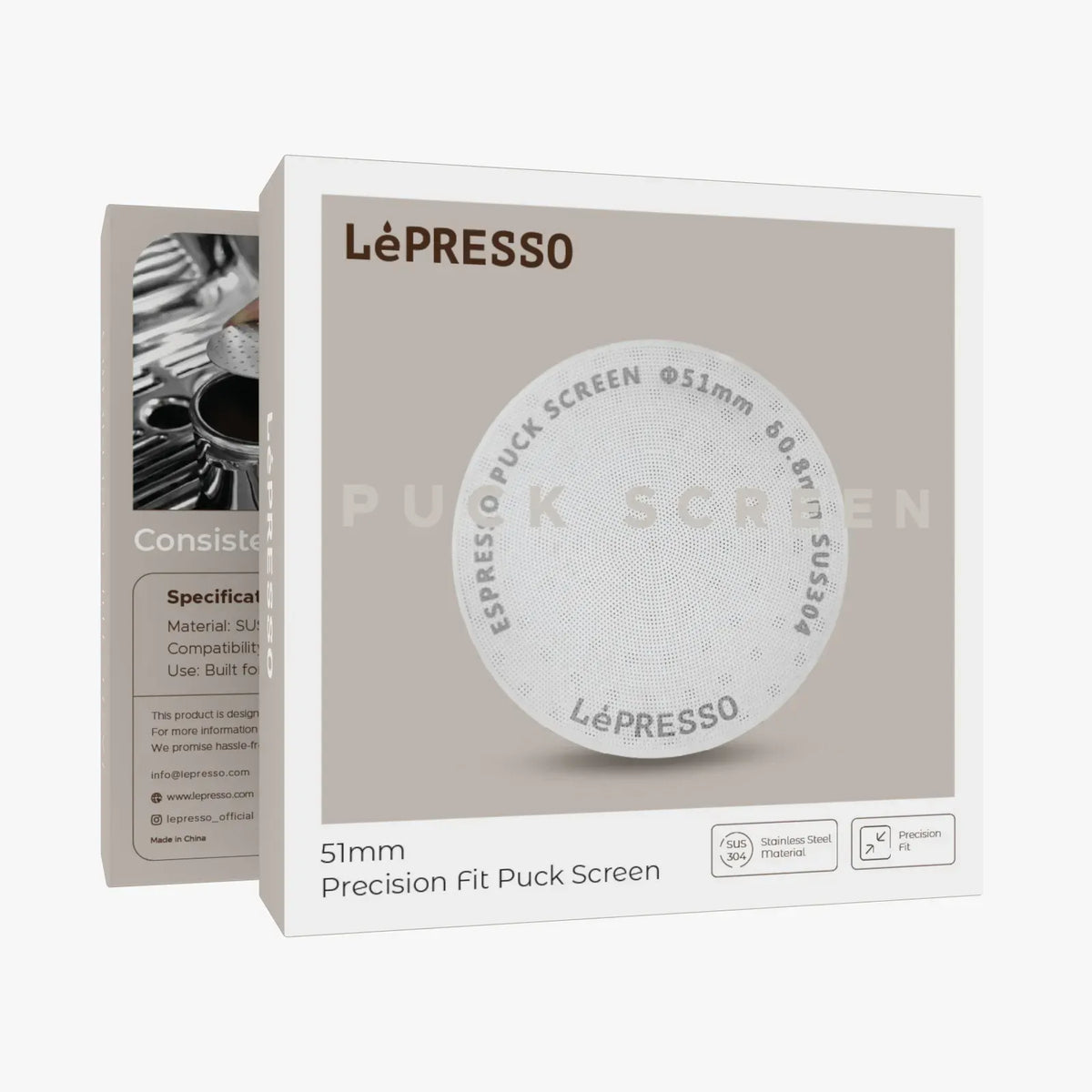 LePresso 51mm Precision Fit Puck Screen Silver – image 7