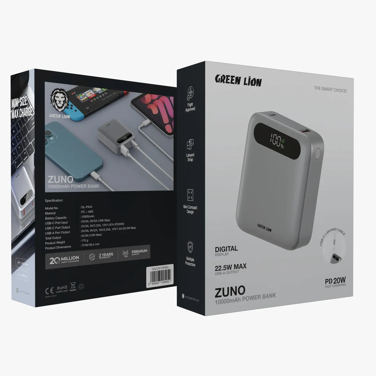 Green Lion Zuno Power Bank 10000 m Ah PD 20 W - Silver – image 2