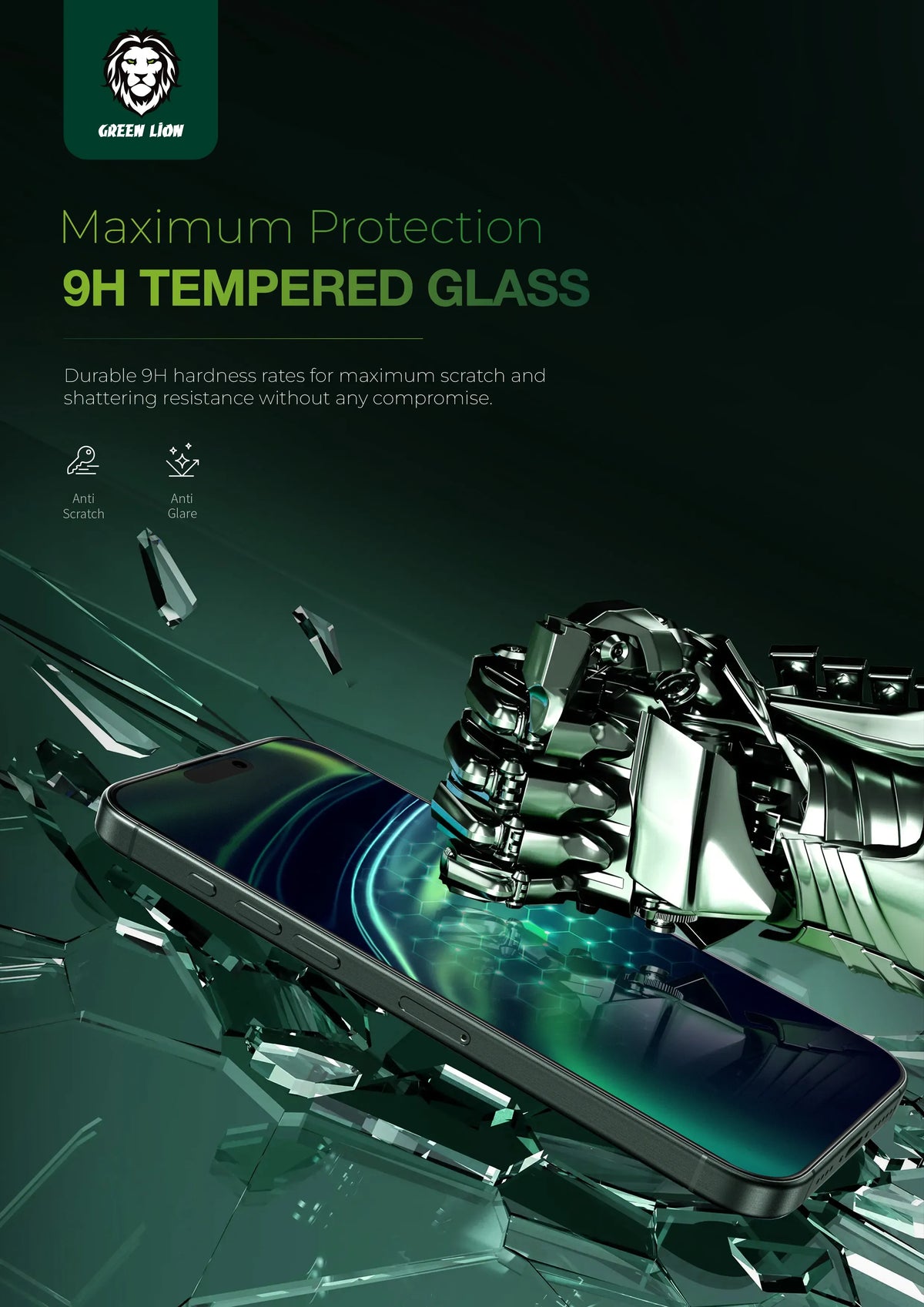 Green Lion 9 HSteve Matte AGGlass Protector - clear – image 6