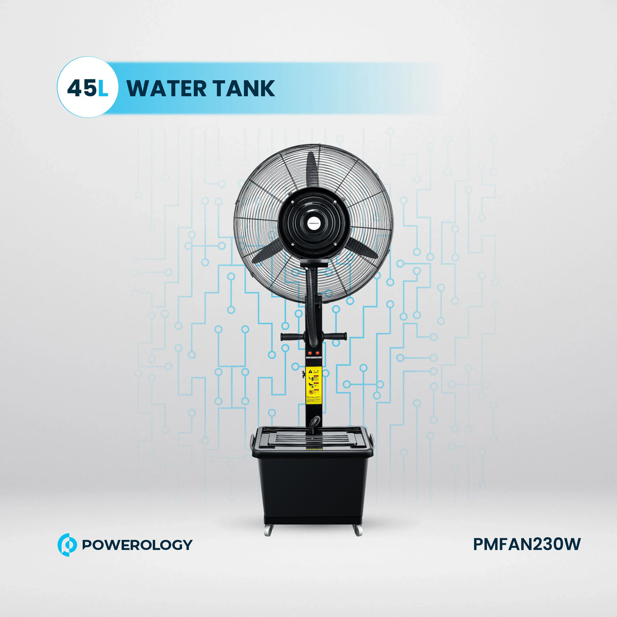 Powerology Industrial Fan Mist Spray Humidifier Black – image 13