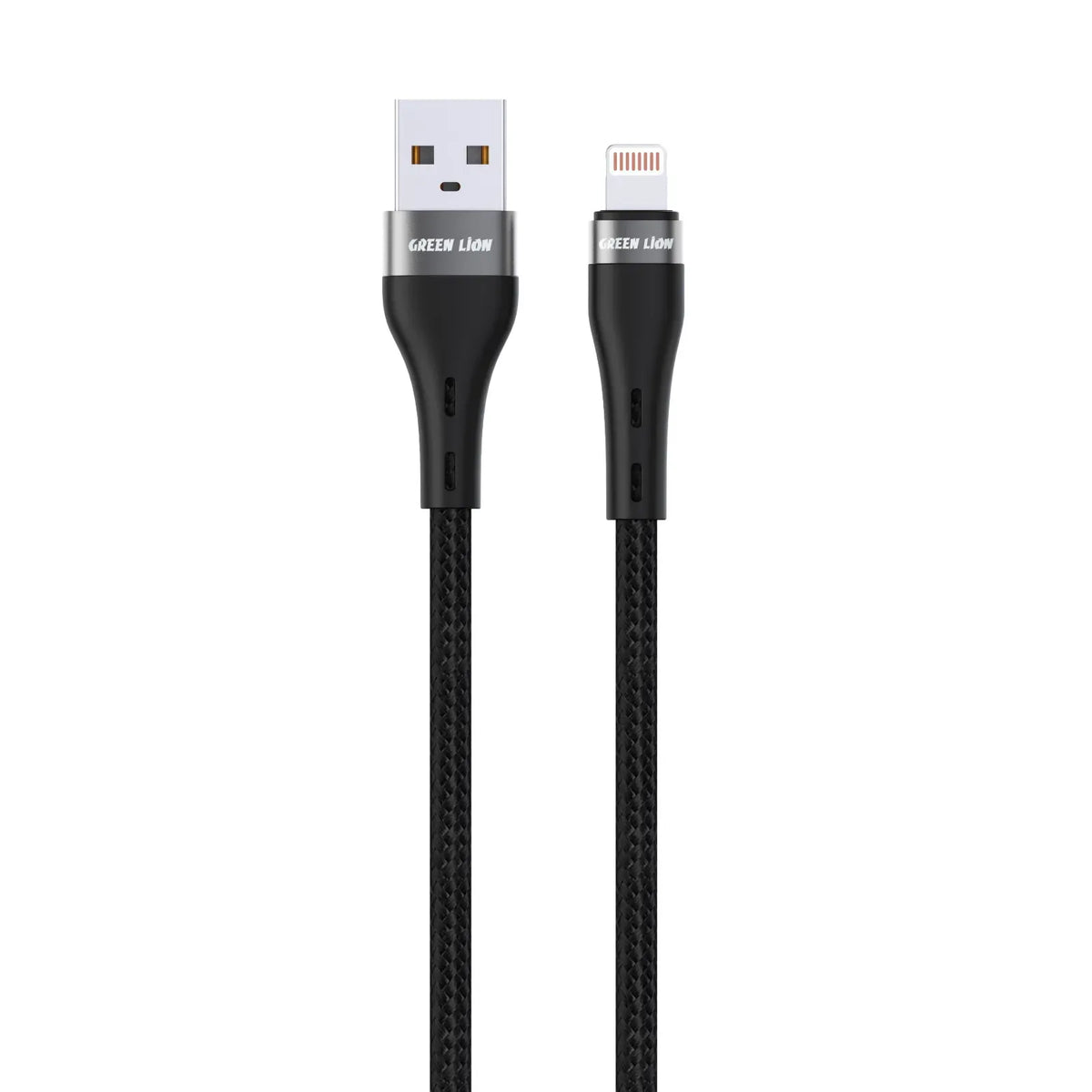 Green Lion USB A to Lightning Braided Cable Black – image 2