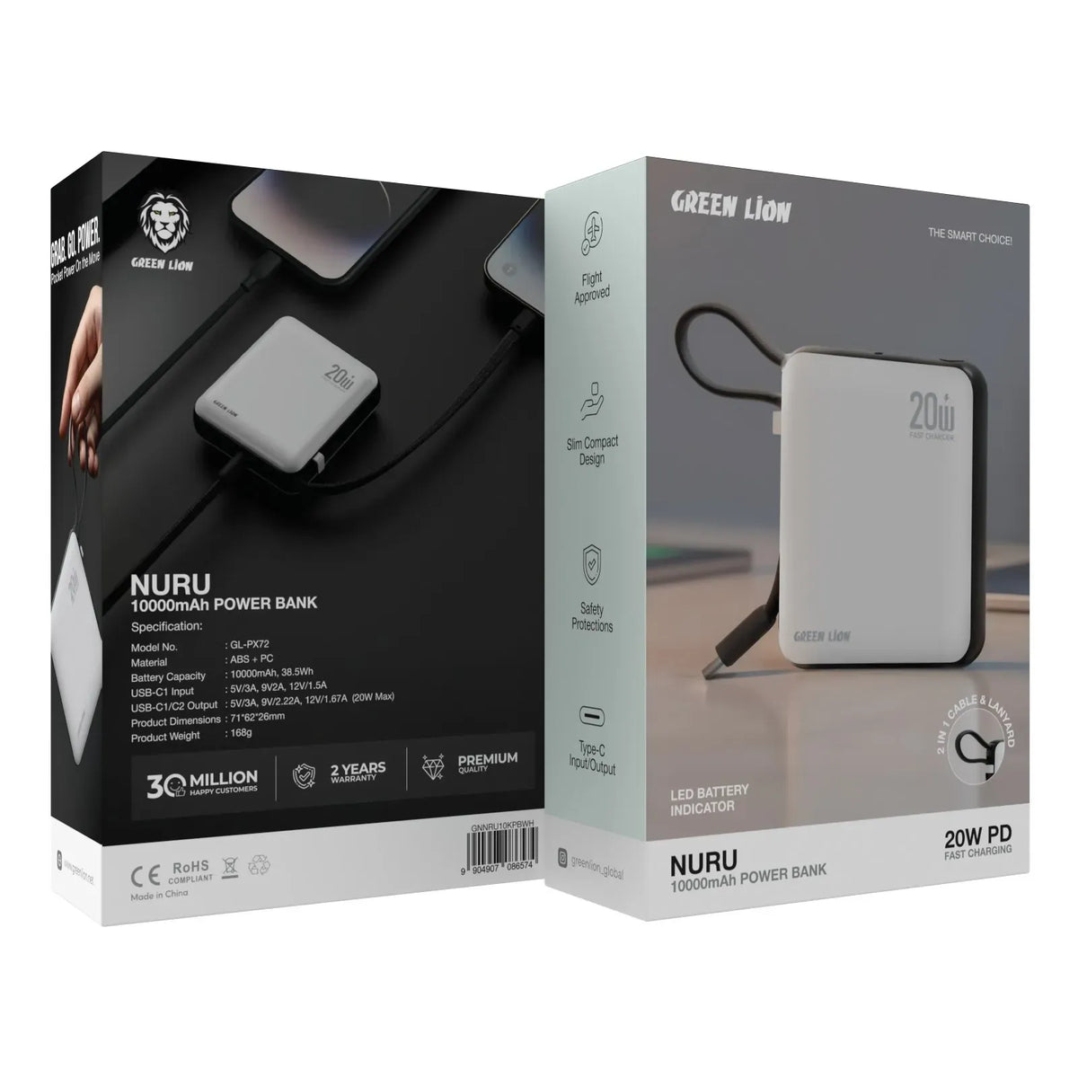 Green Lion Nuru 10000mAh Power Bank White – image 5