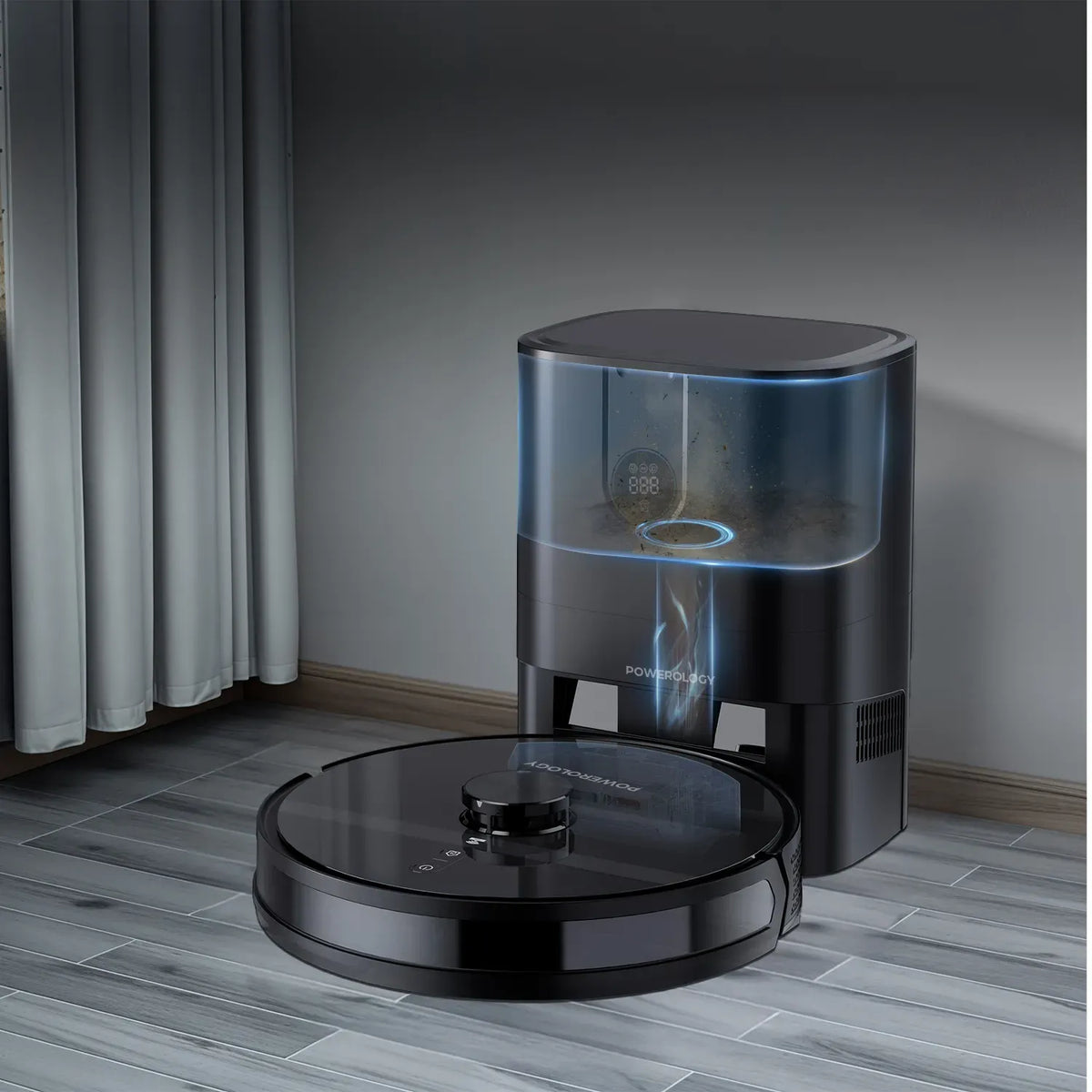 Powerology Smart Station Robot Vacuum Mop Black – image 10