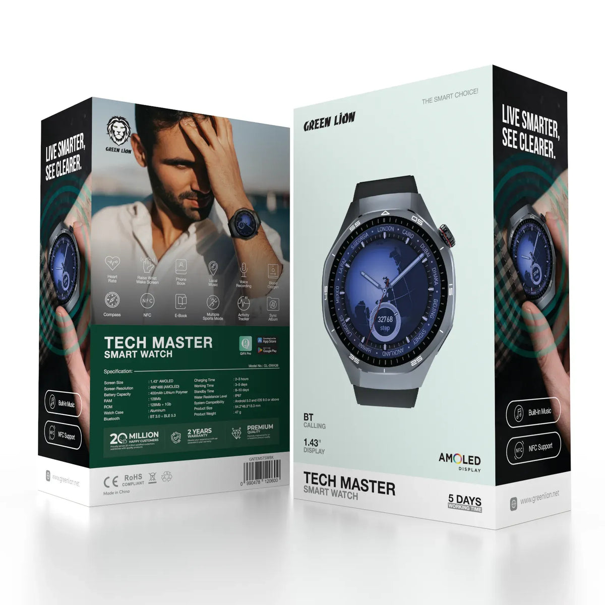 Green Lion Tech Master Smart Watch - Black – image 5