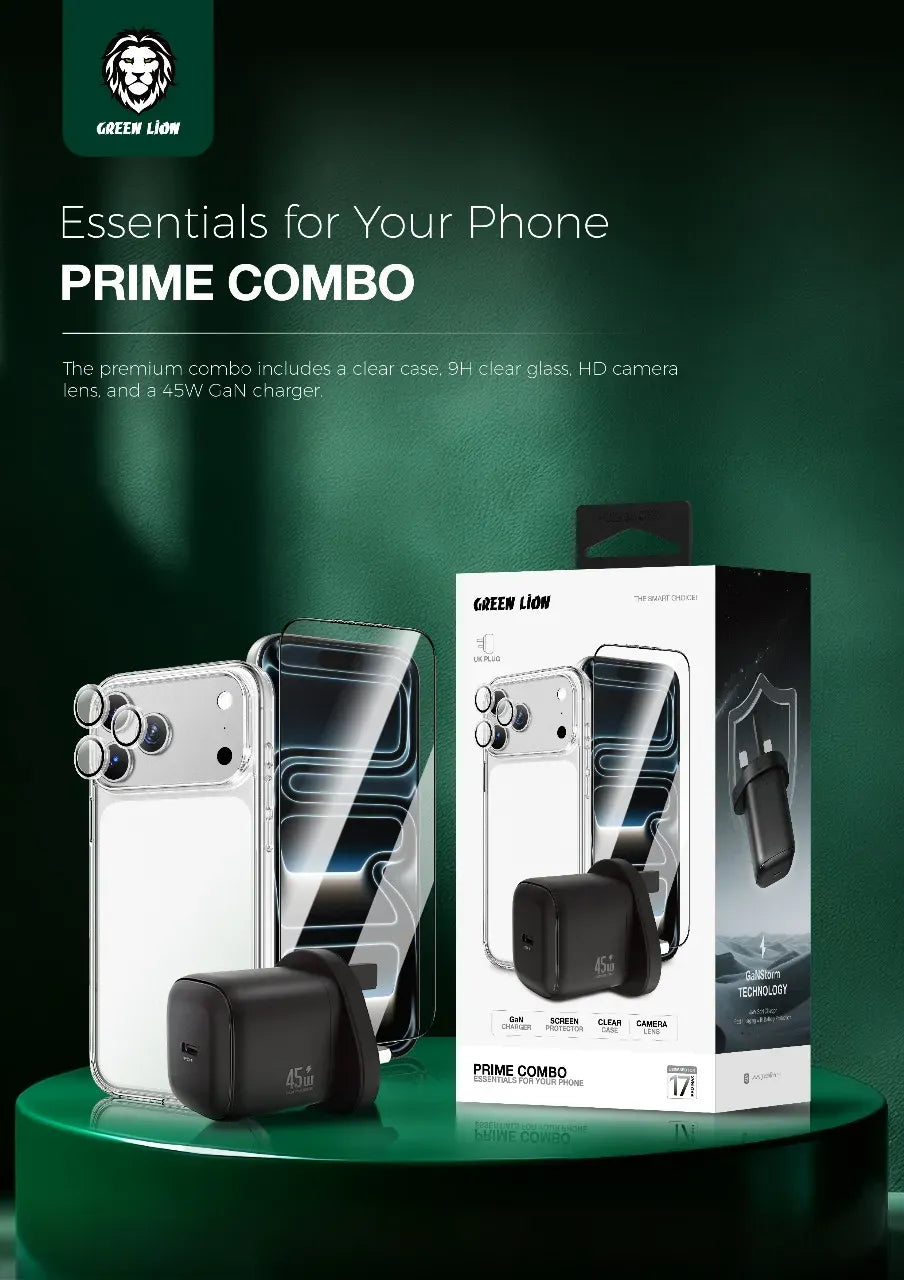 Green Lion 4 in 1 Combo For i Phone 17 - Clear – image 10