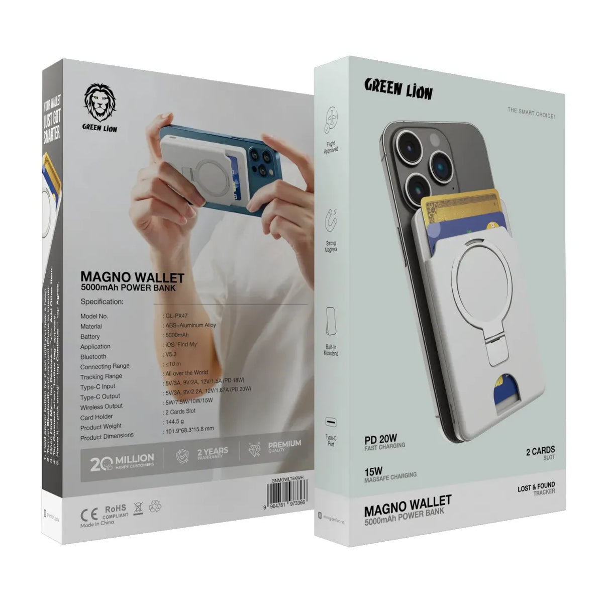 Green Lion MAGNOWallet Find My Power Bank 5000 m Ah - White – image 5
