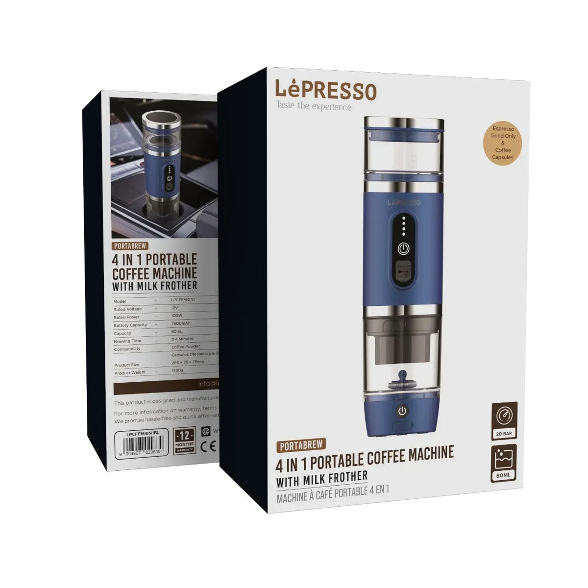 LePresso 4 in 1 Portable Coffee Machine - Blue