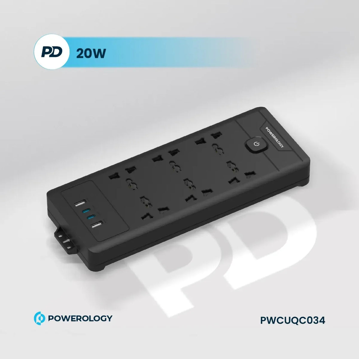 Powerology 6ac 2500w Power Strip Black – image 16