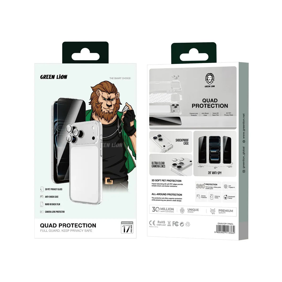 Green Lion Quad Protection Privacy - Clear – image 4