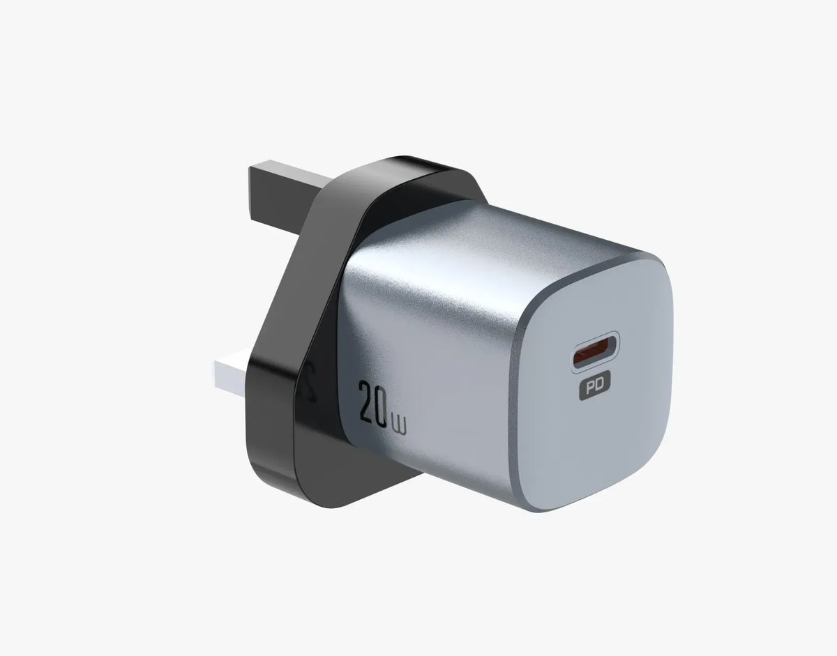 Green Lion Premium Series Uk Plug Wall Charger 20w Gray – image 2