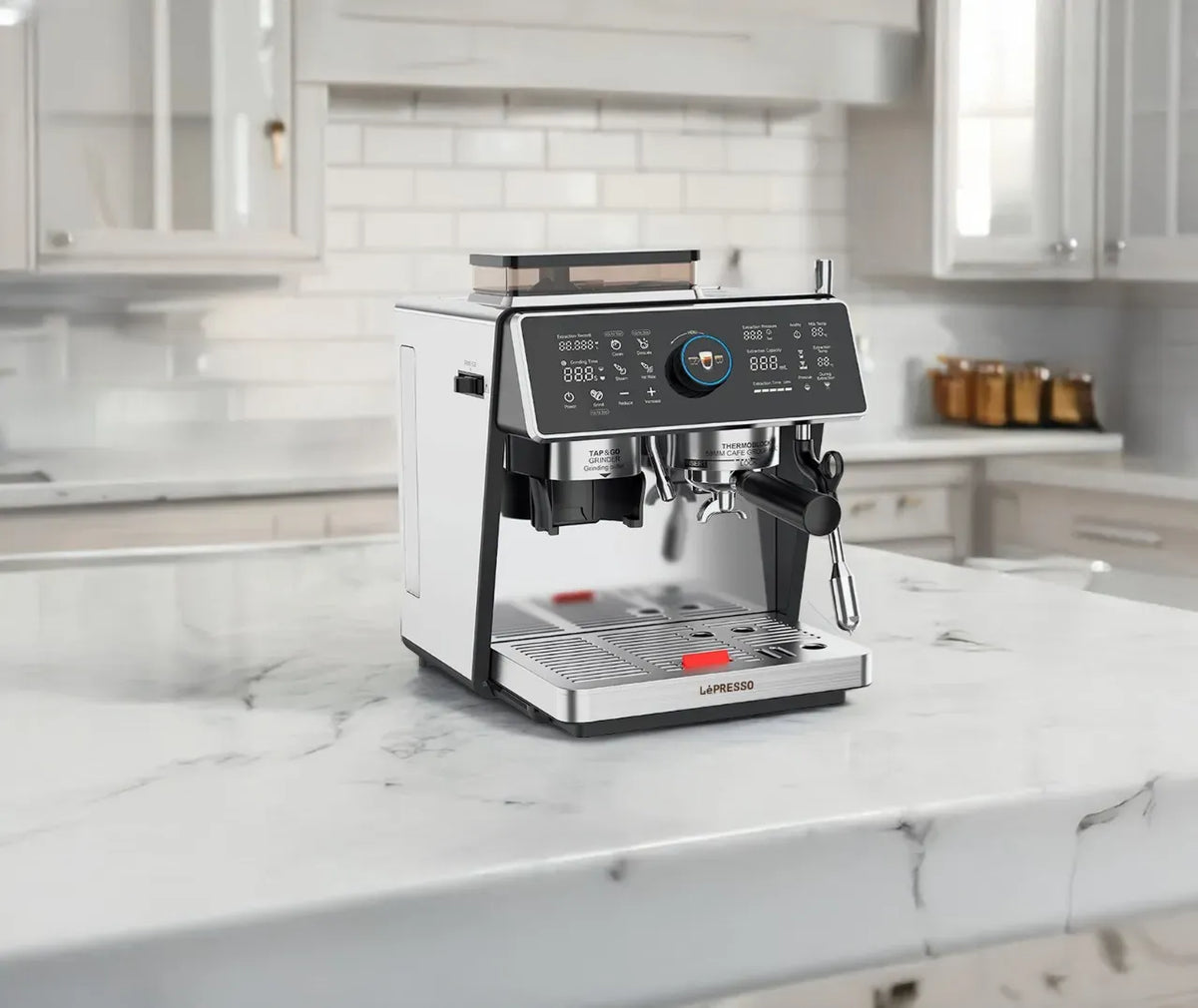 LePresso Vivente Semi Automatic Dual Boiler Coffee Machine with Touch Display Silver – image 3