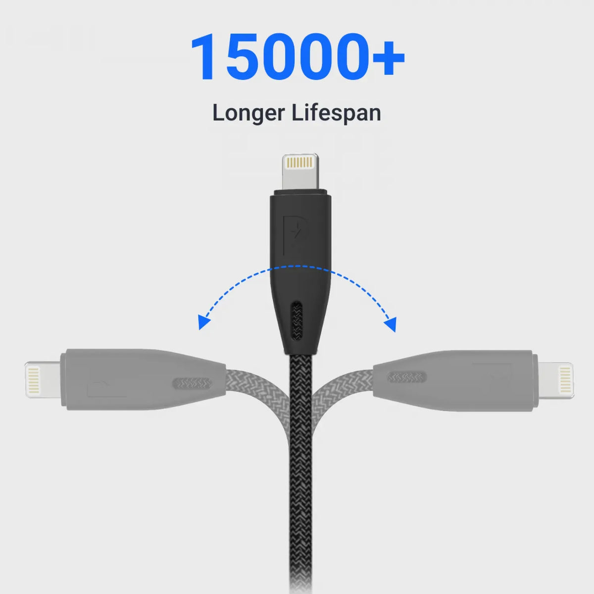 Powerology Braided USB-A to Lightning Cable - Black – image 2