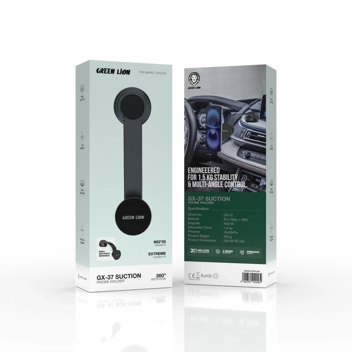 Green Lion Gx 37 Suction Phone Holder Black – image 3