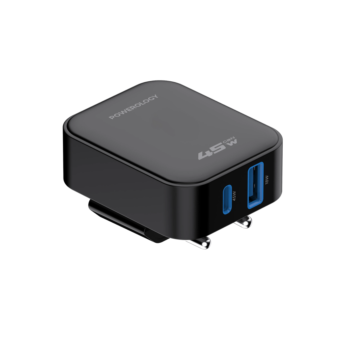Powerology Crab Foldable Eu Gan Charger Black – image 3