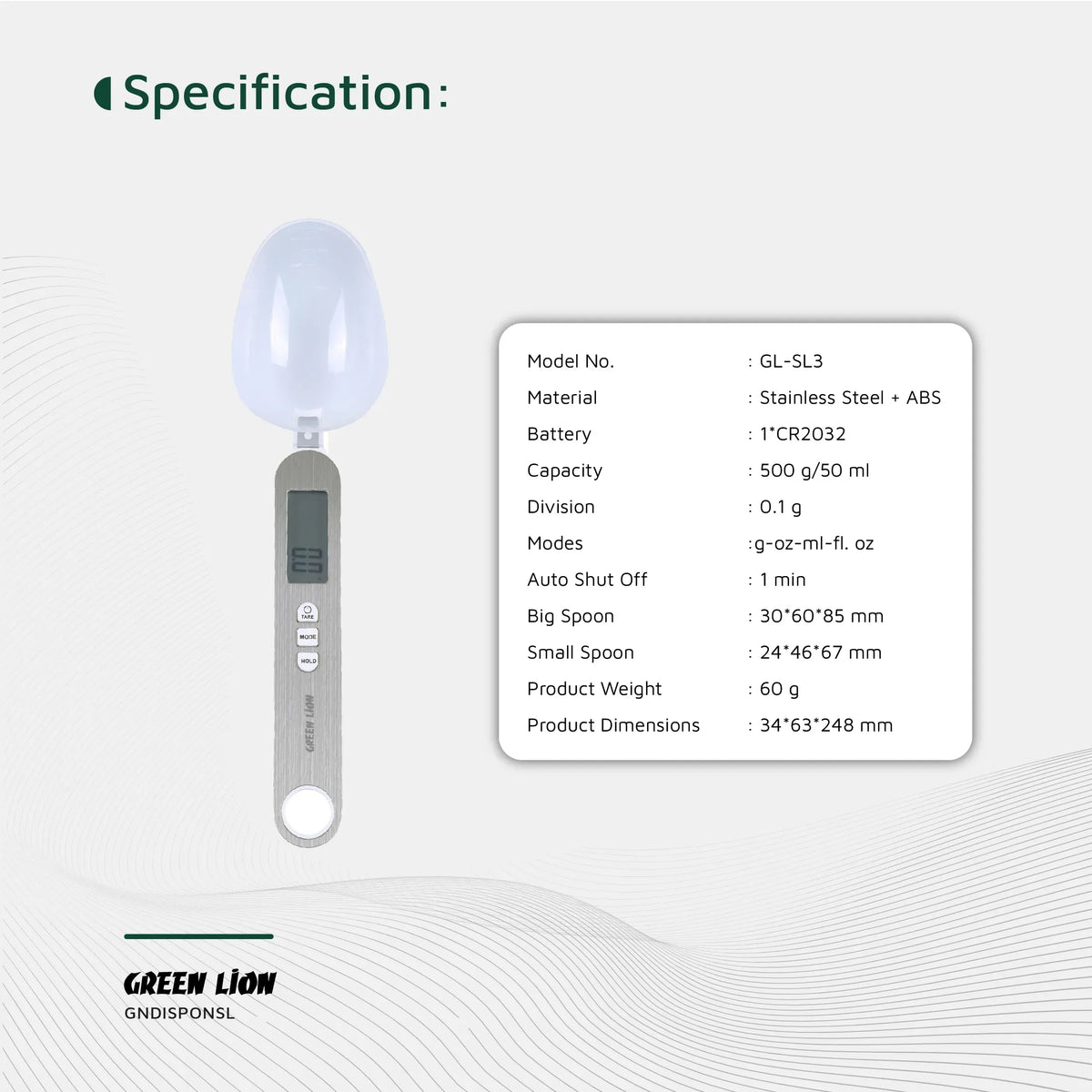 Green Lion Digital Spoon Scale Silver – image 15
