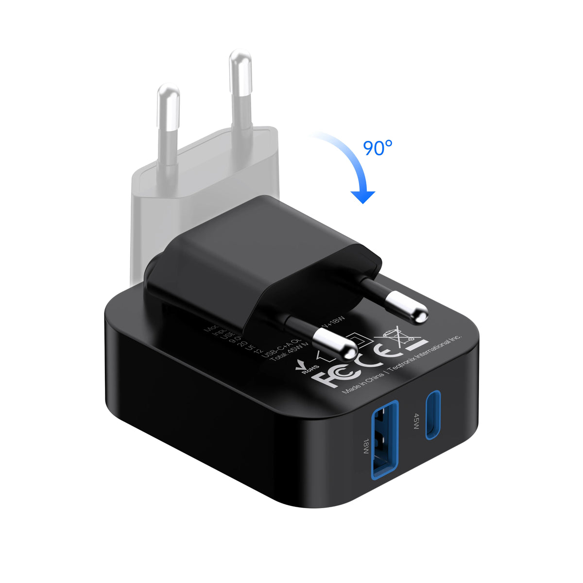Powerology Crab Foldable Eu Gan Charger Black – image 9
