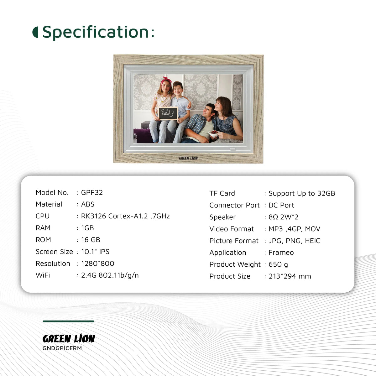 Green Lion Digital Picture Frame Touch Screen Display 10 1 Inch Wooden – image 11