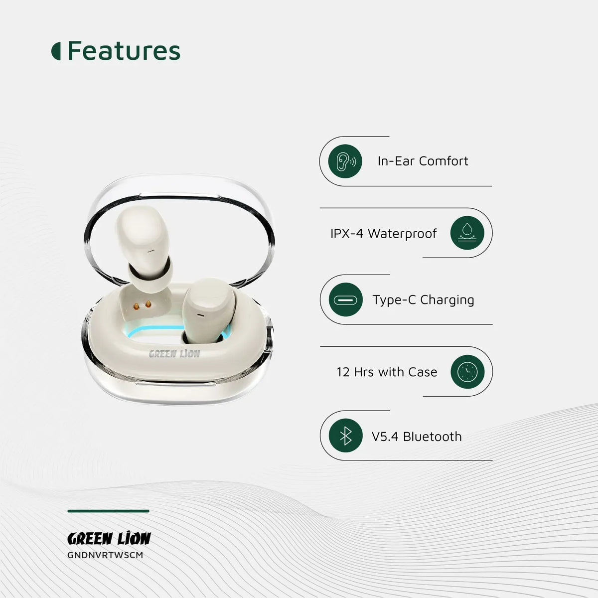 Green Lion Denver True Wireless Earbuds - Cream – image 7
