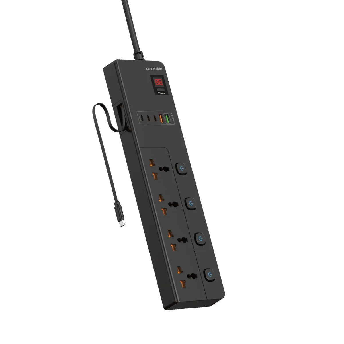 Green Lion GS-800 Power Socket 2 M 3500 W - Black