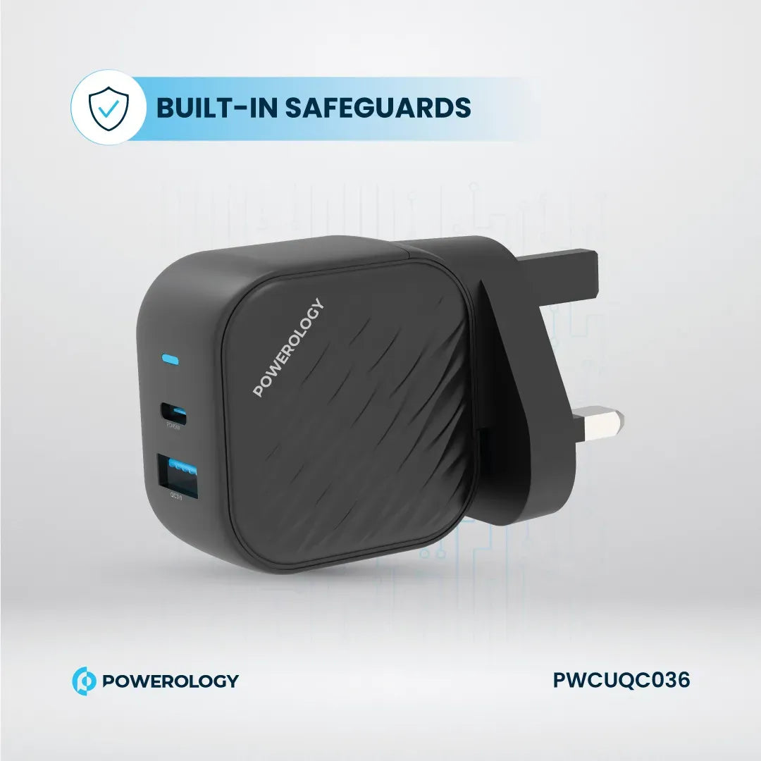 Powerology Gan Dual Port Wall Charger Black – image 13