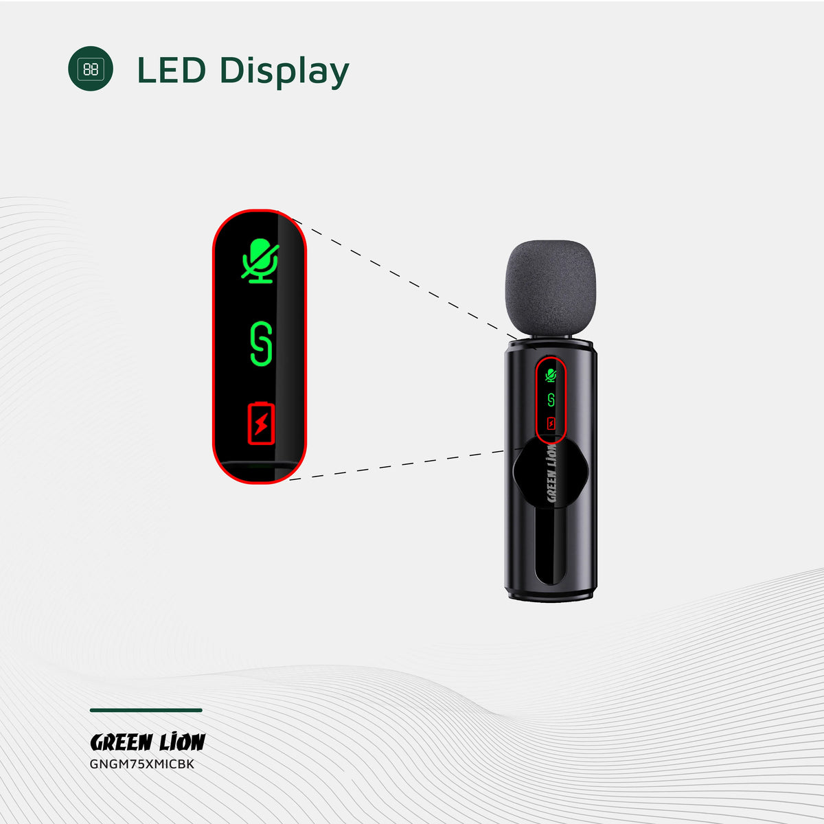 Green Lion Gm 75x Microphone 3 Level Noise Cancellation Black – image 8
