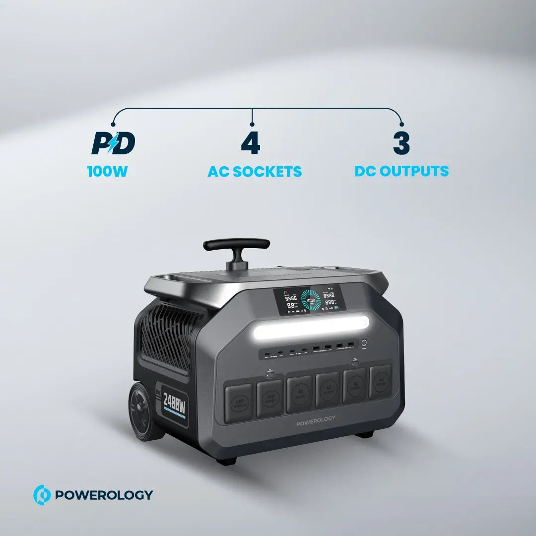 Powerology Solar Input Portable Generator Black – image 9