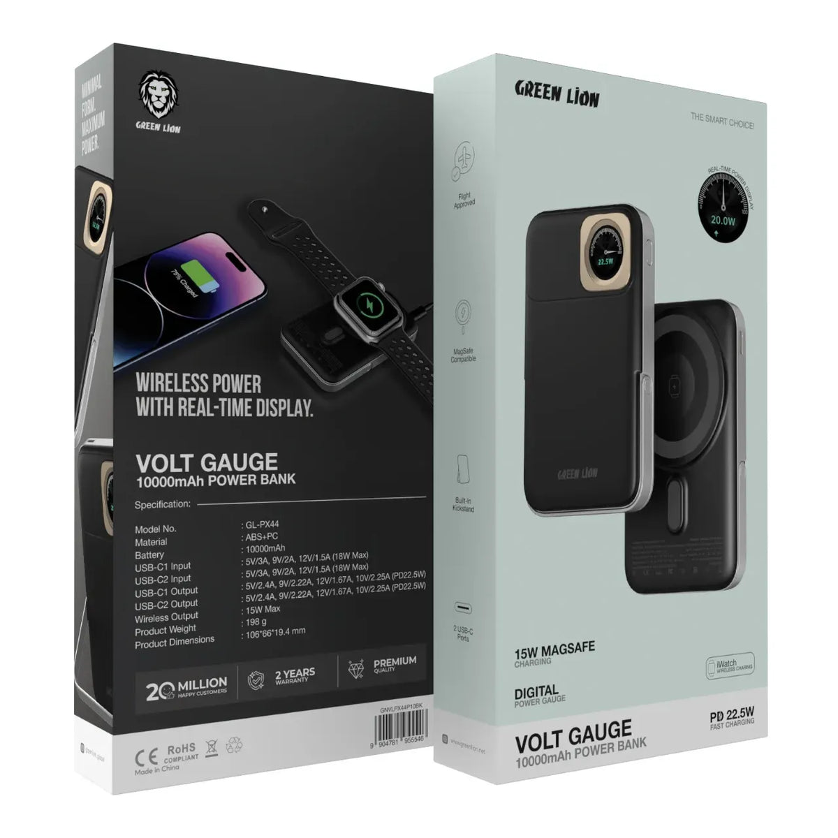 Green Lion Volt Gauge 10000 m Ah Power Bank PD 22.5 W - Black – image 5