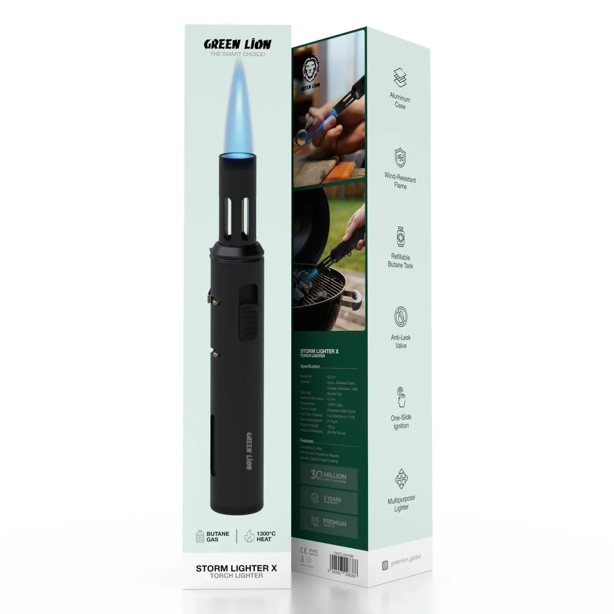 Green Lion Storm Lighter X with Torch Lighter Black – image 2