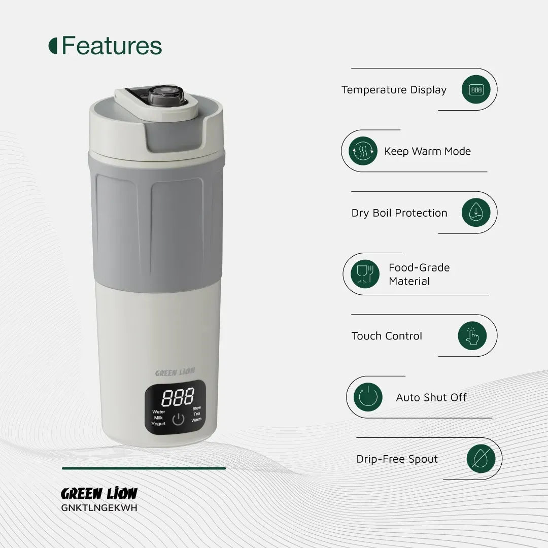 Green Lion Kettle Go Electric Kettle 600ml White – image 11