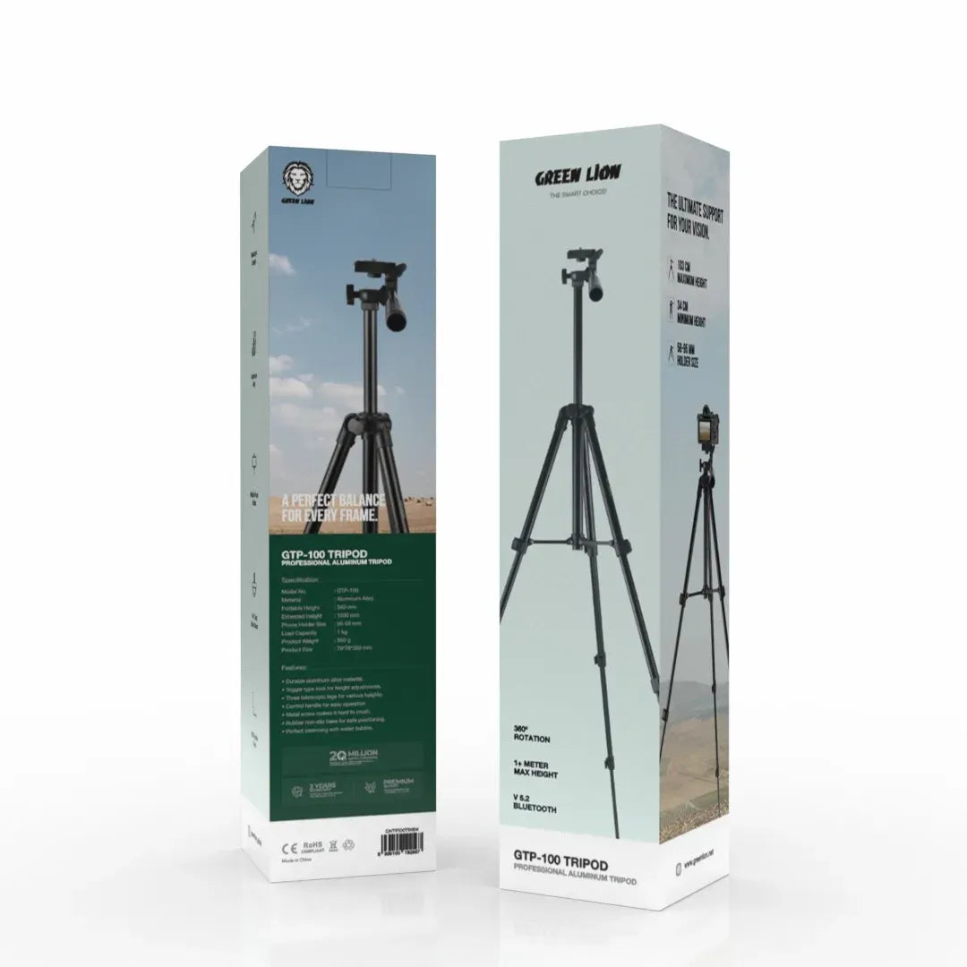 Green Lion Gtp 100 Tripod Professional Aluminum Black – image 4