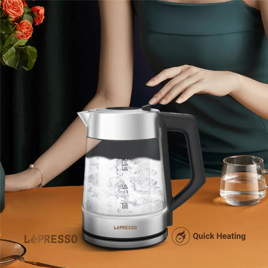 LePresso Multi Temperature Illuminated Glass Kettle Black – image 10